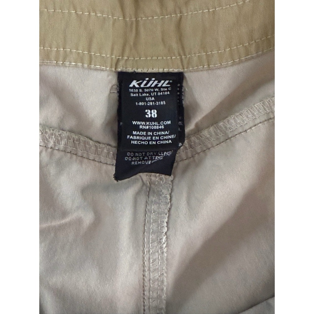 Kuhl Cargo Shorts Tan/Khaki Vintage‎ Patina Dye Tactical Hiking Gorpcore Size 38 - Picture 5 of 10